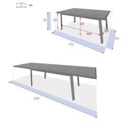 Table de jardin extensible PAVANE Graphite