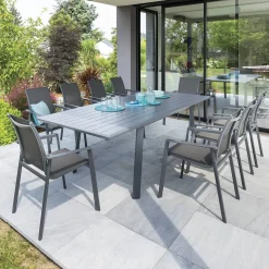 Table de jardin extensible PAVANE Graphite