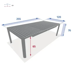 Table de jardin extensible PARADIZE Acacia & Blanc