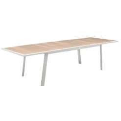 Table de jardin extensible PAVANE Lin & Blanc