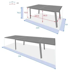 Table de jardin extensible PAVANE Seigle & Praline