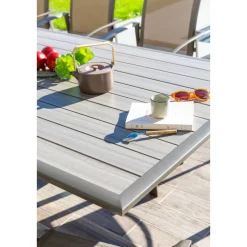 Table de jardin extensible PAVANE Seigle & Praline