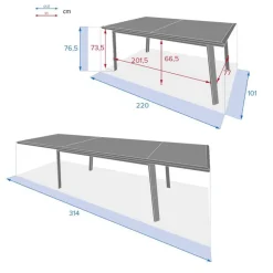 Table de jardin extensible PAVANE Seigle & Praline