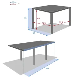 Table de jardin extensible PIAZZA Graphite