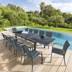 Table de jardin extensible PIAZZA Graphite