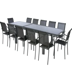 Table de jardin extensible PIAZZA Graphite