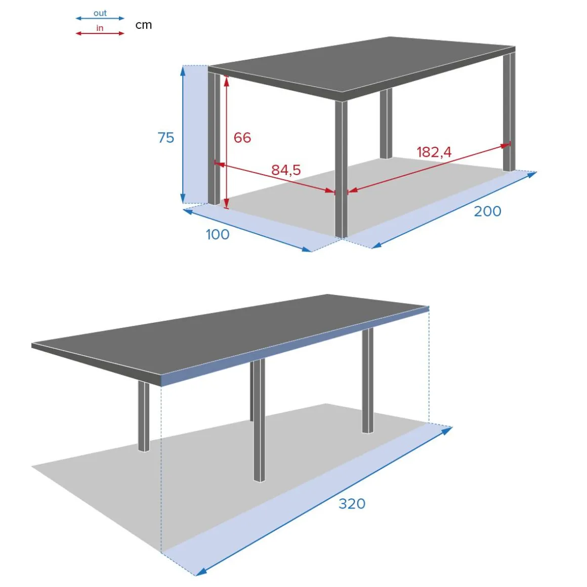 Table de jardin extensible PIAZZA Argile