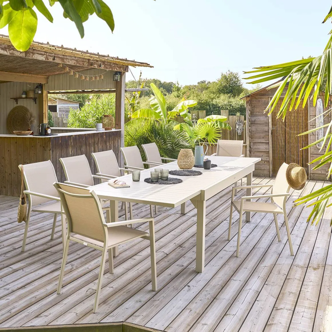 Table de jardin extensible PIAZZA Argile