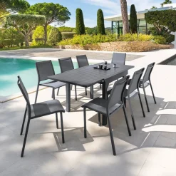Table de jardin extensible PIAZZA Graphite
