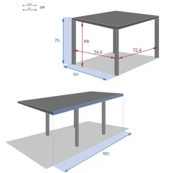Table de jardin extensible PIAZZA Graphite