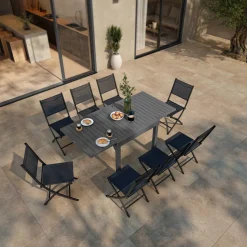 Table de jardin extensible PIAZZA Graphite