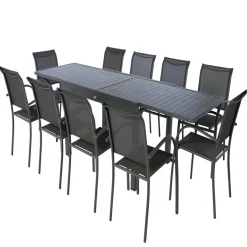 Table de jardin extensible PIAZZA Graphite