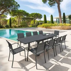 Table de jardin extensible PIAZZA Graphite