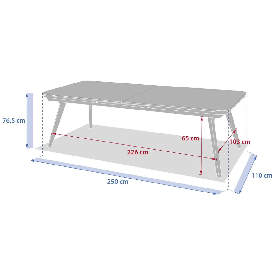 Table de jardin extensible PULPY Vert laurier & Gris granite