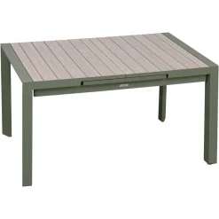 Table de jardin extensible rectangulaire EVASION Lin / Vert laurier