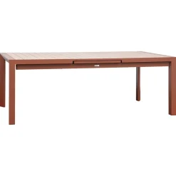 Table de jardin extensible rectangulaire EVASION Effet bois Honey / Acajou