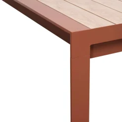 Table de jardin extensible rectangulaire EVASION Effet bois Honey / Acajou