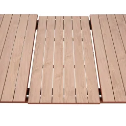 Table de jardin extensible rectangulaire EVASION Effet bois Honey / Acajou