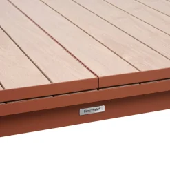 Table de jardin extensible rectangulaire EVASION Effet bois Honey / Acajou