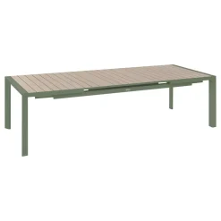 Table de jardin extensible rectangulaire EVASION Lin / Vert laurier