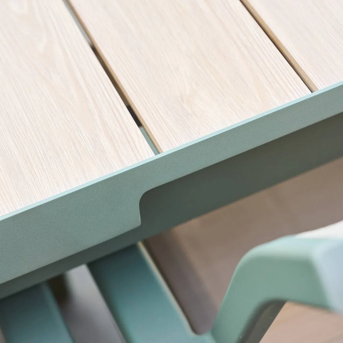 Table de jardin extensible rectangulaire EVASION Lin / Vert laurier