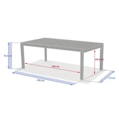 Table de jardin extensible rectangulaire EVASION Lin / Argile