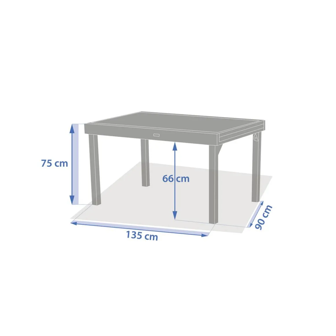 Table de jardin extensible rectangulaire PIAZZA Truffe / Café