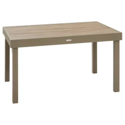 Table de jardin extensible rectangulaire PIAZZA Truffe / Café