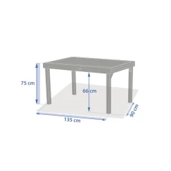 Table de jardin extensible rectangulaire PIAZZA Epeautre / Argile