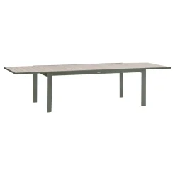 Table de jardin extensible rectangulaire EVASION Lin / Vert laurier