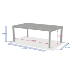 Table de jardin extensible rectangulaire EVASION Lin / Vert laurier