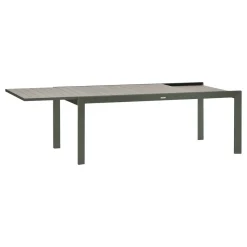 Table de jardin extensible rectangulaire EVASION Lin / Vert laurier