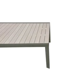 Table de jardin extensible rectangulaire EVASION Lin / Vert laurier