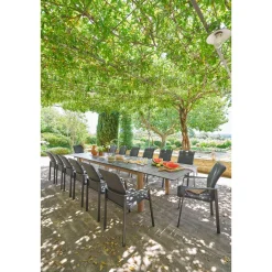 Table de jardin extensible rectangulaire MICEIRA Graphite & Honey