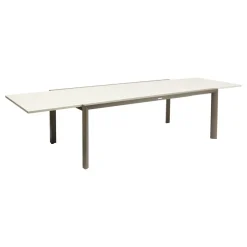 Table de jardin extensible rectangulaire LUZANE Argile / Café