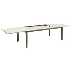 Table de jardin extensible rectangulaire LUZANE Argile / Café