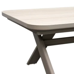Table de jardin extensible rectangulaire VOLUPTY Beige ficelle / Argile