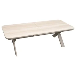 Table de jardin extensible rectangulaire VOLUPTY Beige ficelle / Argile