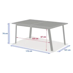 Table de jardin extensible rectangulaire PAVANE Malte / Argile