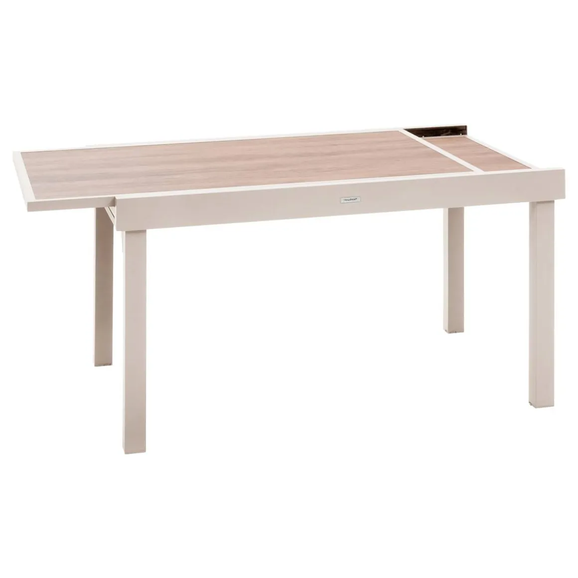 Table de jardin extensible rectangulaire PIAZZA Epeautre / Argile