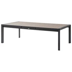 Table de jardin extensible ÉVASION Effet bois Honey & Graphite