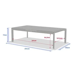 Table de jardin extensible ÉVASION Effet bois Lin & Argile