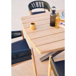 Table de jardin LIMAYA Acacia & Graphite
