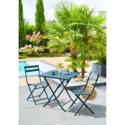 Table de jardin pliante carrée GREENSBORO Pétrole