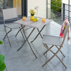 Table de jardin pliante carréee AZUA Truffe / Café