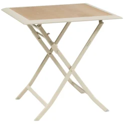 Table de jardin pliante carréee AZUA Epeautre / Argile