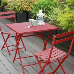 Table de jardin pliante carrée GREENSBORO Groseille