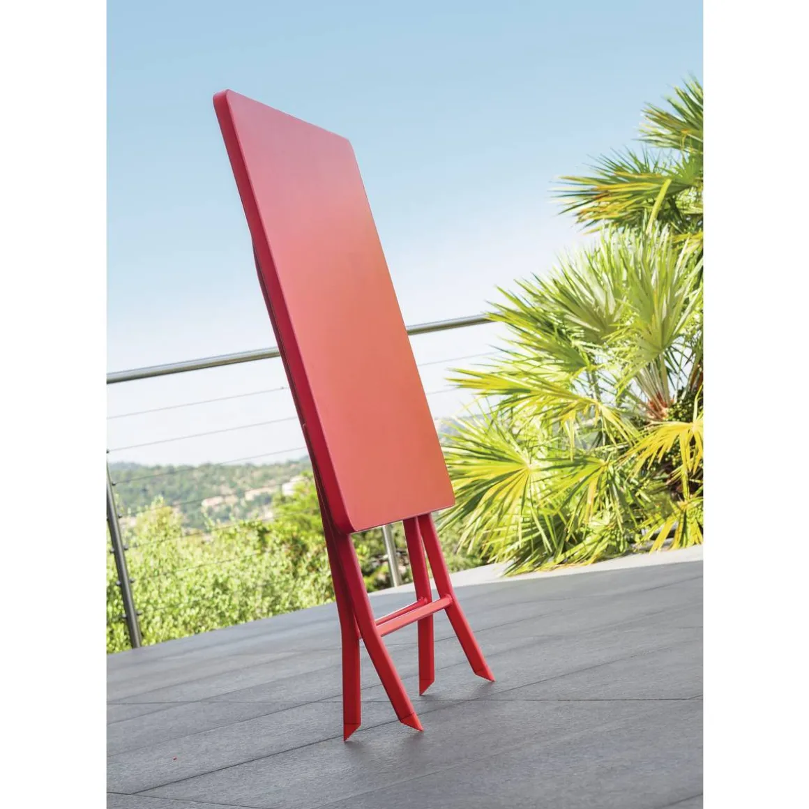 Table de jardin pliante carrée GREENSBORO Groseille