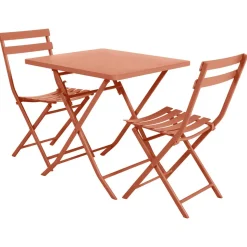 Table de jardin pliante carrée GREENSBORO Ambre