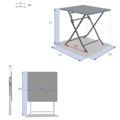 Table de jardin pliante carrée GREENSBORO Grenade